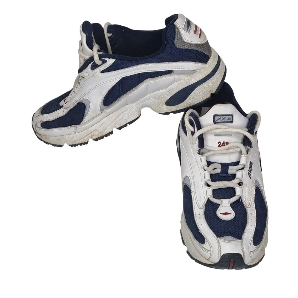 Avia Mens Size 8  White & Navy Blue Athletic Sneakers 249MWDR